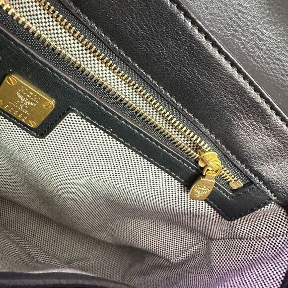 MCM Calfhair Zebra print Calf Skin Visetos Little Veronika Satchel Black Crossbo - Picture 11 of 16